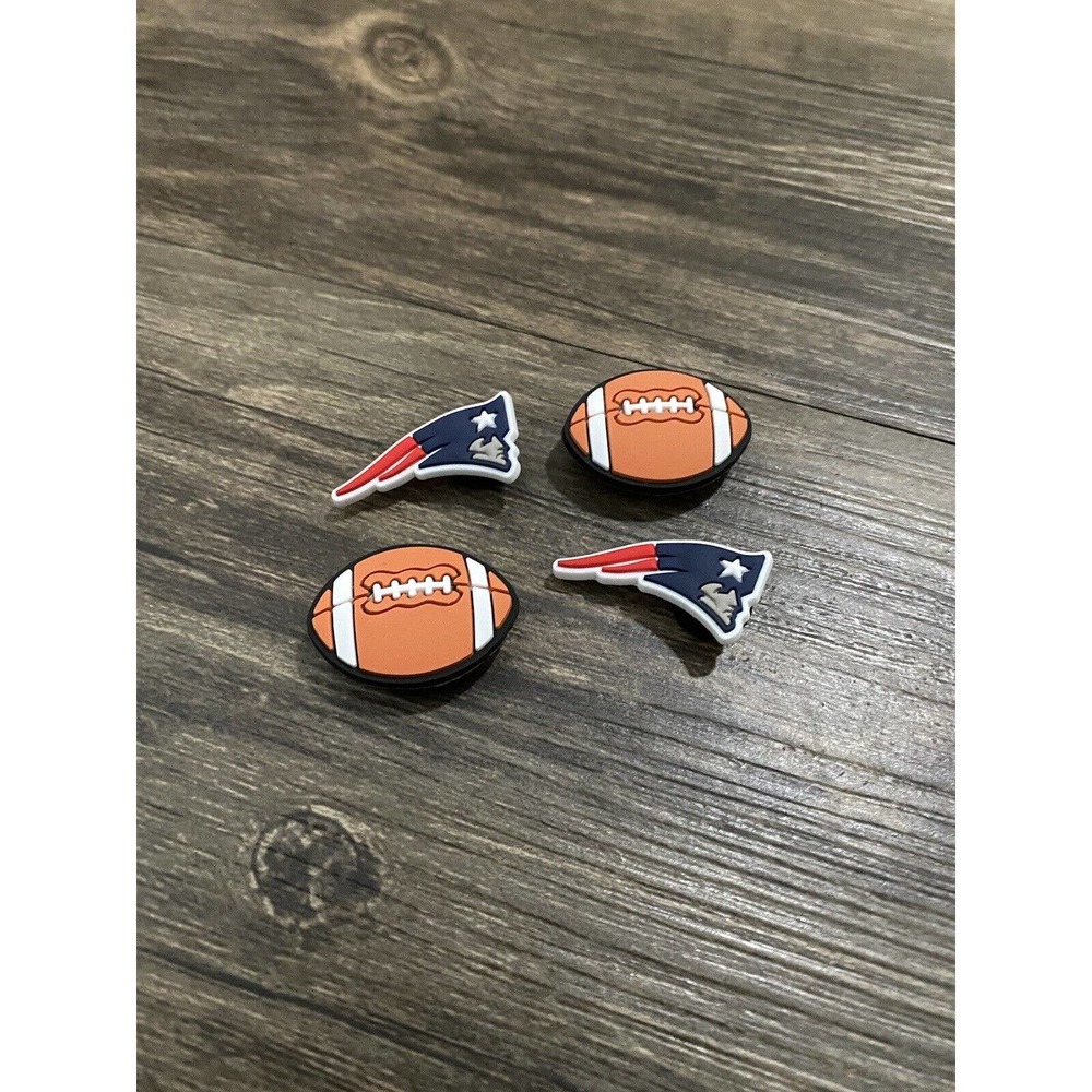 New England Patriots Football Team Sports Charm For Crocs Shoe Charms - 4 Pieces